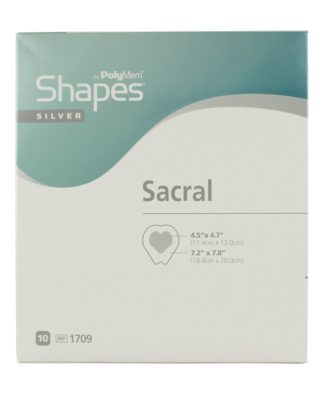 Polymem Silver Shapes Sacral Foam Dressing