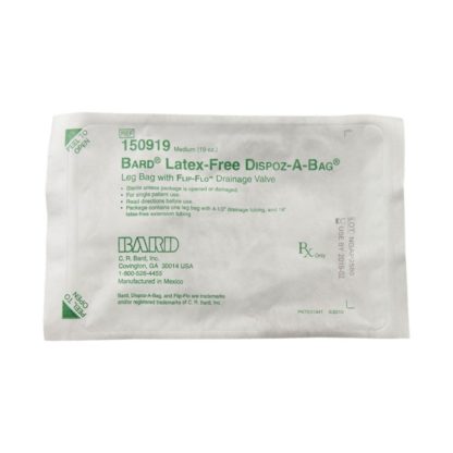 DISPOZ-a-BAG Urinary Leg Bag With Flip-Flo Valve with Latex Free Tubing