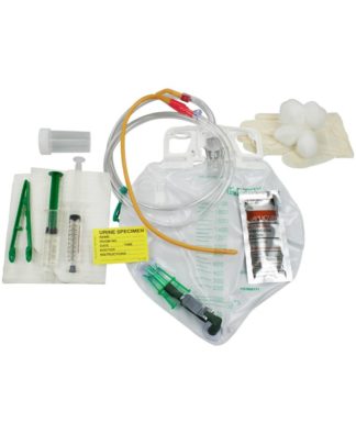 Lubricath Drainage Bag Foley Tray with Center-Entry & Tamper-Evident Seal & Anti-Reflux Device