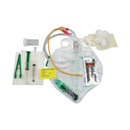 Lubricath Drainage Bag Foley Tray with Center-Entry & Tamper-Evident Seal & Anti-Reflux Device