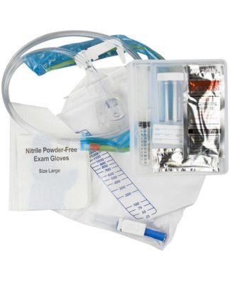 Dover Silicone Coated Latex Foley Tray with Preconnected Closed System & Silicone Oil Coating