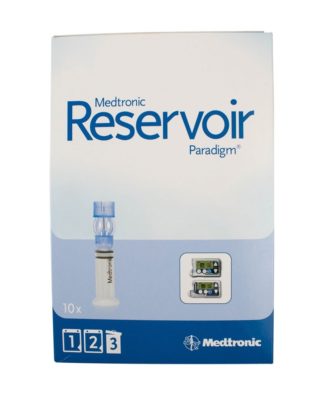 Medtronic Paradigm Pump Reservoir 1.8mL, Paradigm Connection, Traditional Luer Lock System, Silicone Membrane, For 5 Series Insulin Pumps