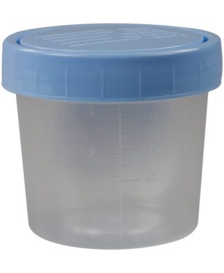 Medline Specimen Collection Container with Blue Patient I.D. Lid