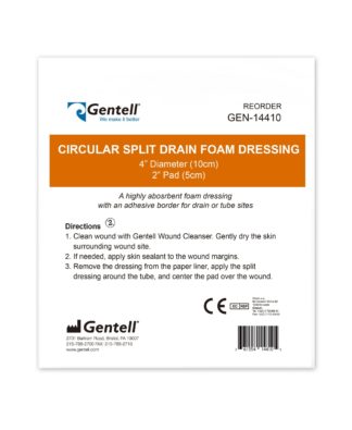 Gentell Circular Split Drain Foam Dressing