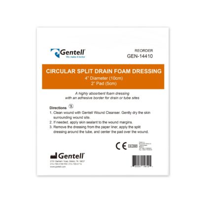 Gentell Circular Split Drain Foam Dressing