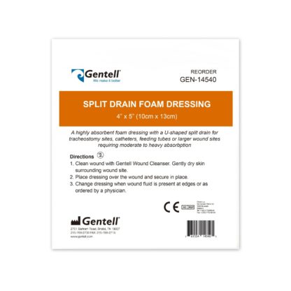 Gentell Non-Bordered Split Drain Foam Dressing