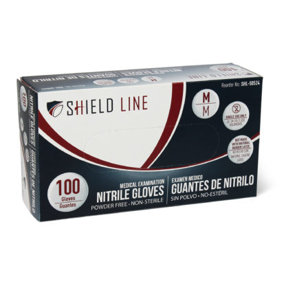 Shield Line Powder Free Nitrile Exam Gloves