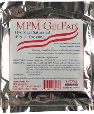 MPM GELPAD Hyrdogel Staurated Gauze Dressing