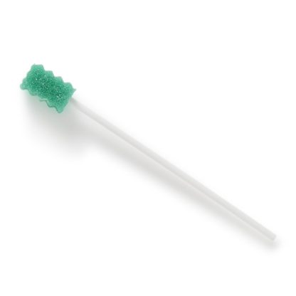 Dentips Treated Disposable Oral Swabs with Dentifrice (Green)