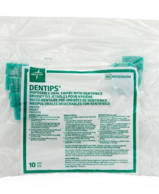 Dentips Treated Disposable Oral Swabs with Dentifrice (Green)