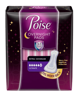 Poise Overnight Pads Ultimate Absorbency Extra Coverage